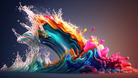 تصویر پس زمینه طرح انتزاعی طرح مایع و موج رنگارنگ