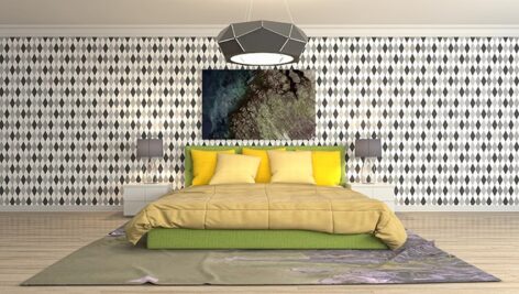 تصویر نمای داخلی اتاق خواب با طراحی مدرن