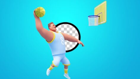تصویر PNG کاراکتر سه بعدی مرد بسکتبالیست