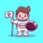 وکتور کاراکتر کارتونی پسربچه فضانورد