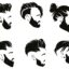 وکتور ضدنور مجموعه مدل مو و ریش مردانه نمای نیمرخ