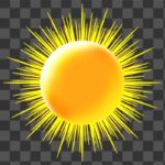 تصویر PNG تصویرسازی خورشید تابان
