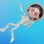 تصویر PNG کاراکتر سه بعدی دختر فضانورد شاد و اشاره کردن