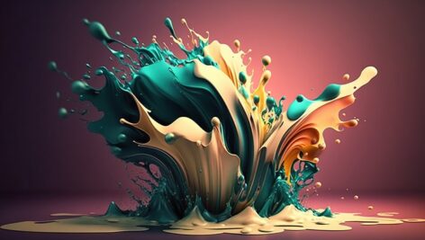 تصویر پس زمینه طرح مایع و موج رنگارنگ انتزاعی