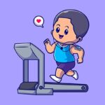 وکتور کاراکتر کارتونی پسربچه در حال ورزش کردن