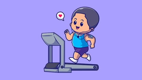 وکتور کاراکتر کارتونی پسربچه در حال ورزش کردن