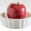 تصویر PNG سیب قرمز توی کاسه سرامیکی