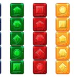 وکتور مجموعه دکمه رنگی طراحی UI بازی