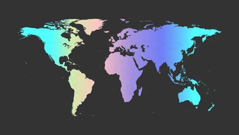 وکتور نقشه جهان با طراحی گرادینت