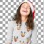 تصویر PNG دختر بچه در حال خندیدن در روز کریسمس