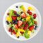 تصویر PNG نمای بالا کاسه سالاد میوه و سبزیجات