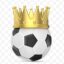 تصویر PNG توپ فوتبال و تاج پادشاهی