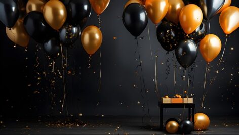 تصویر مجموعه بادکنک با مفهوم جشن تولد