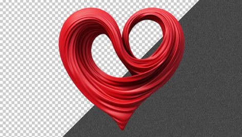 تصویر PNG قلب قرمز طرح گرافیکی