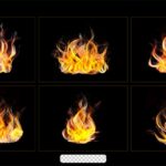 تصویر PNG طرح واقع گرایانه مجموعه شعله های آتش