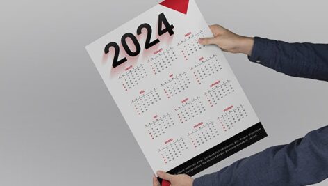 وکتور طراحی مدرن تقویم سال ۲۰۲۴