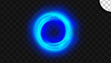تصویر PNG دایره درخشان با افکت نور آبی