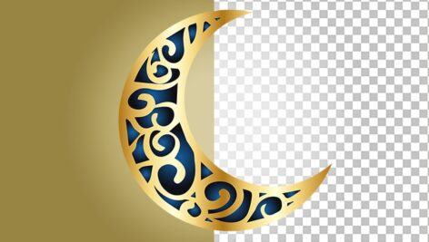 تصویر PNG هلال ماه رمضان طرح اسلیمی