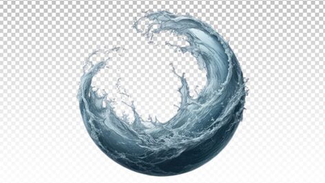 تصویر PNG موج آب طرح سه بعدی