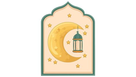 وکتور تصویرسازی طرح هلال ماه مبارک رمضان