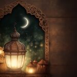 تصویر پس زمینه طرح فانوس با مفهوم ماه رمضان