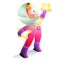 وکتور کارتونی پسربچه فضانورد و چیدن ستاره