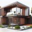 تصویر پس زمینه طرح سه بعدی خانه مدرن