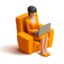 وکتور کاراکتر سه بعدی زن تاجر با لپ تاپ نشسته روی مبل