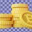 تصویر PNG مجموعه سکه بیت کوین روی هم