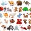 وکتور کارتونی مجموعه کامل حیوانات