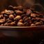 تصویر کلوزآپ دانه های قهوه