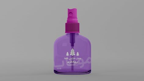 فایل لایه باز موکاپ فارسی بطری اسپری عطر و ادکلن