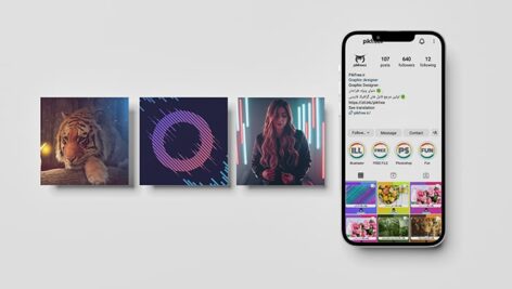 فایل لایه باز موکاپ اینستاگرام طرح پست با طراحی مدرن