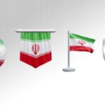 تصویر PNG مجموعه پرچم ایران با طراحی سه بعدی