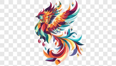 تصویر PNG طرح گرافیکی سیمرغ و ققنوس