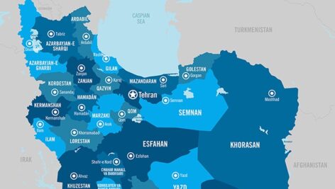 وکتور نقشه ایران مرزبندی و نام استان ها