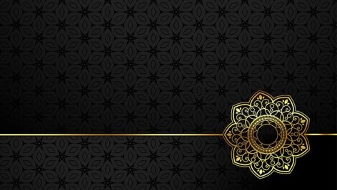 وکتور پس زمینه اسلیمی طرح تیره و طلایی