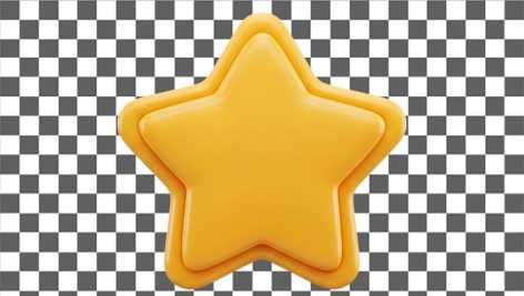 تصویر PNG ستاره سه بعدی زرد