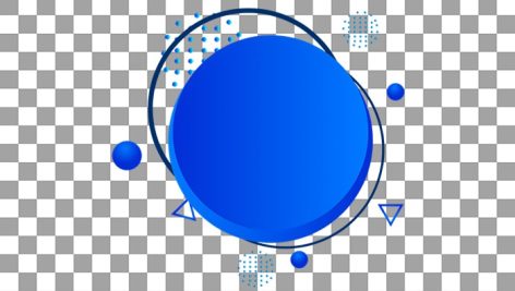 abstract geometric circle shape with blue and black Top