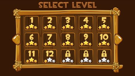 cartoon wooden level selection screen interface buttons ui game Top