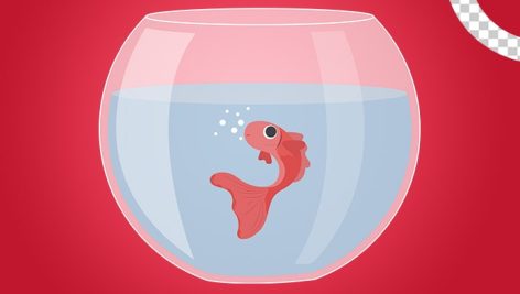 تصویر PNG طراحی فلت تنگ ماهی عید و نوروز