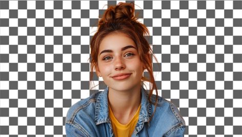 تصویر PNG دختر جوان با لبخند