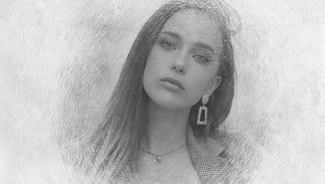 pencil sketch vintage photo effect template Top