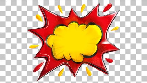 تصویر PNG طرح کمیک انفجار