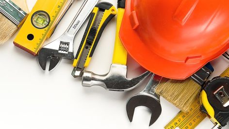 tool building house repairing apartment white surface Top