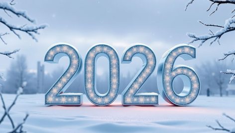vibrant 3d render of the year 2026 representing the future Top