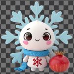 charming cartoon character with a snowflake Top