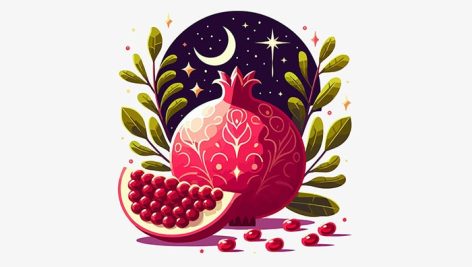 وکتور انار تصویرسازی شب یلدا طرح گرافیکی