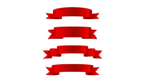 وکتور مجموعه روبان منحنی قرمز