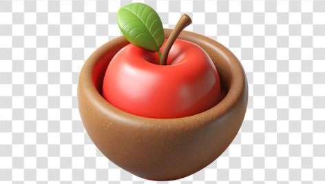 تصویر PNG سیب هفت سین طرح سه بعدی
